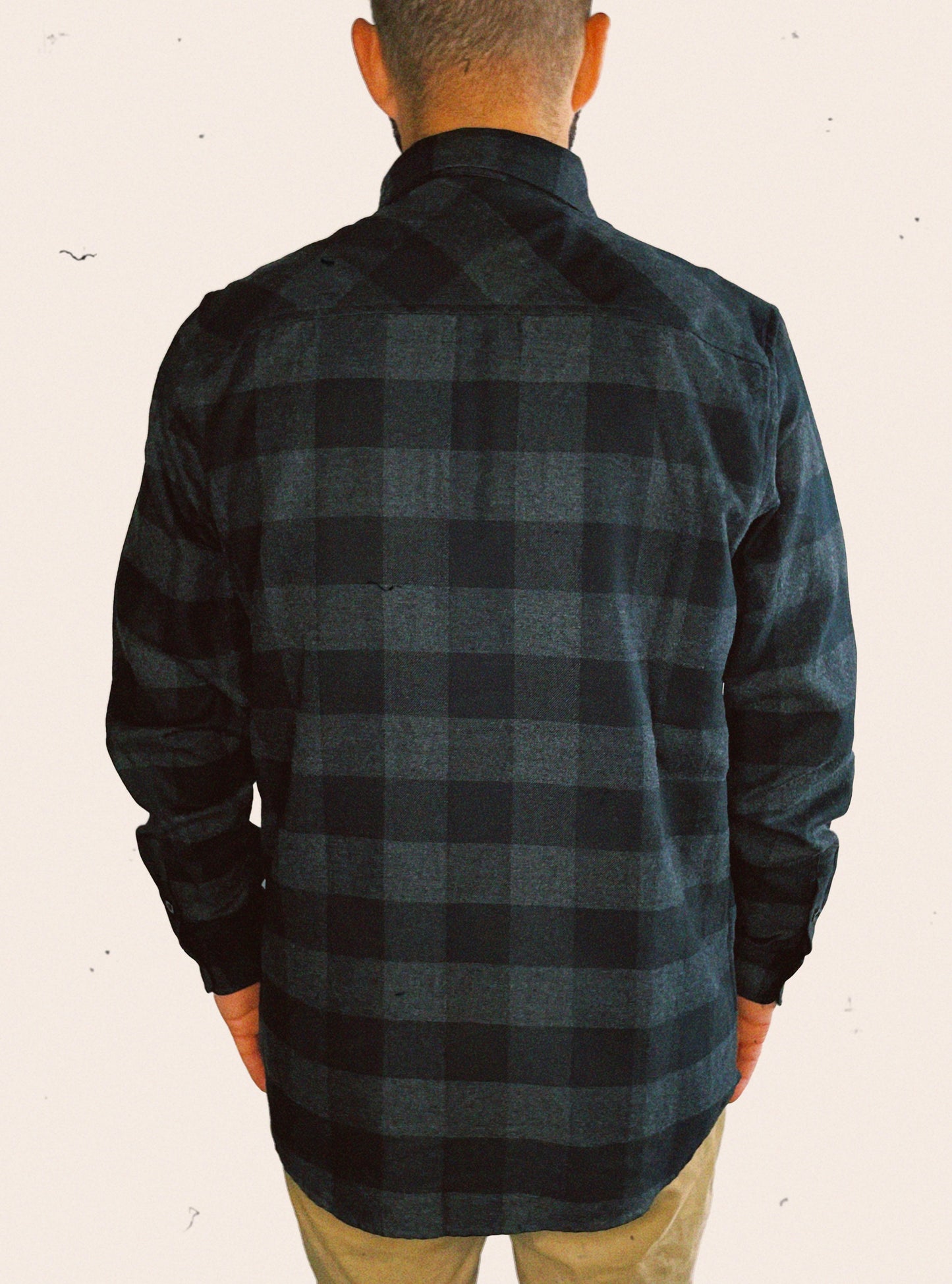 Charcoal heather and black Independent Trading Company plaid flannel